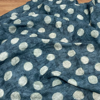 Yardblox Exclusive Japanese Artisan Independent Designer Dot/Polka Dot Blue/Multi Color Non-Stretch Ramie Plain Woven DS11514