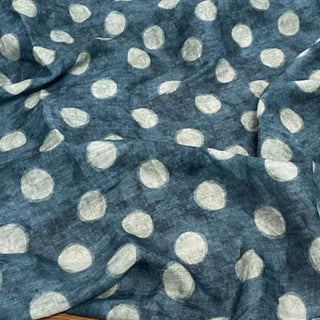 Yardblox Exclusive Japanese Artisan Independent Designer Dot/Polka Dot Blue/Multi Color Non-Stretch Ramie Plain Woven DS11514