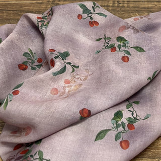 Yardblox Exclusive Japanese Artisan Independent Designer Botanical Pink/Multi Color Non-Stretch Ramie Plain Woven DS11515