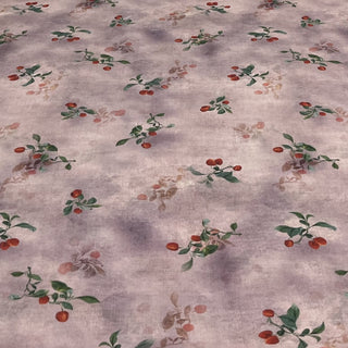 Yardblox Exclusive Japanese Artisan Independent Designer Botanical Pink/Multi Color Non-Stretch Ramie Plain Woven DS11515