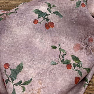 Yardblox Exclusive Japanese Artisan Independent Designer Botanical Pink/Multi Color Non-Stretch Ramie Plain Woven DS11515