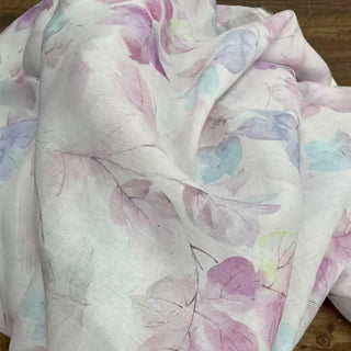 Japanese Artisan Independent Designer Botanical Purple Non-Stretch Ramie Plain Woven DS11606