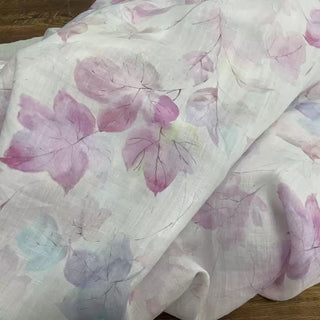Japanese Artisan Independent Designer Botanical Purple Non-Stretch Ramie Plain Woven DS11606
