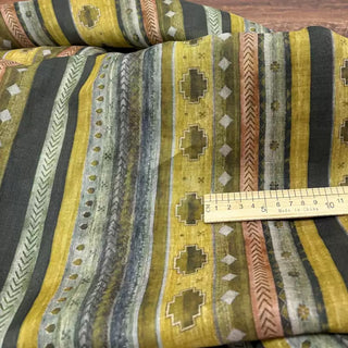 Japanese Artisan Independent Designer Stripes Yellow Non-Stretch Ramie Plain Woven DS11611