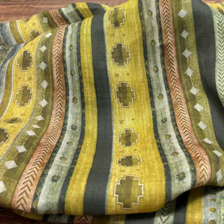 Japanese Artisan Independent Designer Stripes Yellow Non-Stretch Ramie Plain Woven DS11611