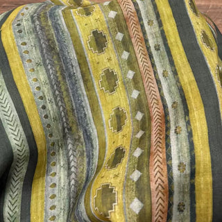 Japanese Artisan Independent Designer Stripes Yellow Non-Stretch Ramie Plain Woven DS11611