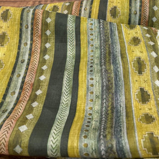 Japanese Artisan Independent Designer Stripes Yellow Non-Stretch Ramie Plain Woven DS11611