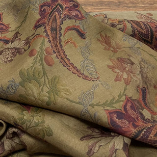 Japanese Artisan Independent Designer Floral Brown Non-Stretch Ramie Plain Woven DS11614