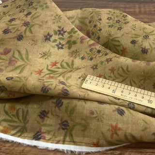 Japanese Artisan Independent Designer Floral Brown Non-Stretch Ramie Plain Woven DS11617