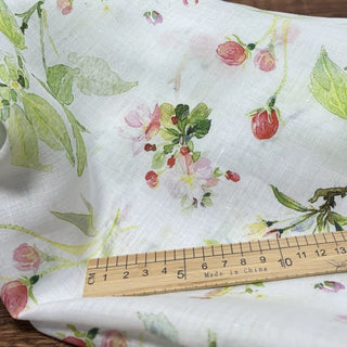 Japanese Artisan Independent Designer Floral Off-White Non-Stretch Ramie Plain Woven DS11620