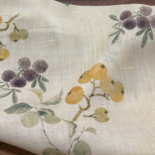 Japanese Artisan Independent Designer Fruits and Vegetables Multi Color Non-Stretch Ramie Plain Woven DS11621