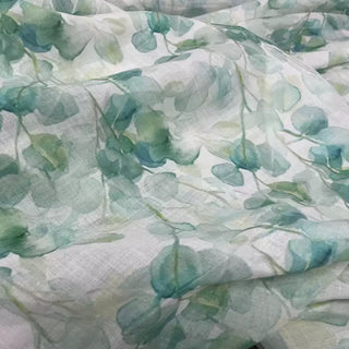 Japanese Artisan Independent Designer Botanical Green Non-Stretch Ramie Plain Woven DS11622