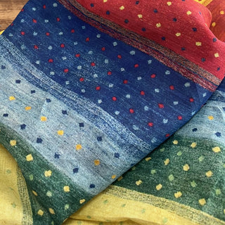 Japanese Artisan Independent Designer Stripes Multi Color Non-Stretch Ramie Plain Woven DS11625