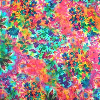 Japanese Artisan Independent Designer Floral Multi Color Non-Stretch Ramie Plain Woven DS11628