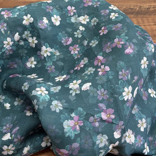 Japanese Artisan Independent Designer Floral Multi Color Non-Stretch Ramie Plain Woven DS11632