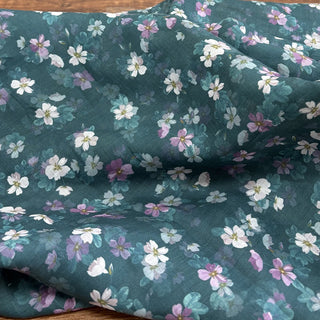 Japanese Artisan Independent Designer Floral Multi Color Non-Stretch Ramie Plain Woven DS11632