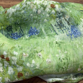 Japanese Artisan Independent Designer Botanical Green Non-Stretch Ramie Plain Woven DS11634