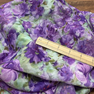 Japanese Artisan Independent Designer Floral Purple Non-Stretch Ramie Plain Woven DS11640