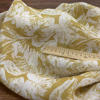 Japanese Artisan Independent Designer Floral Yellow Non-Stretch Ramie Plain Woven DS11642