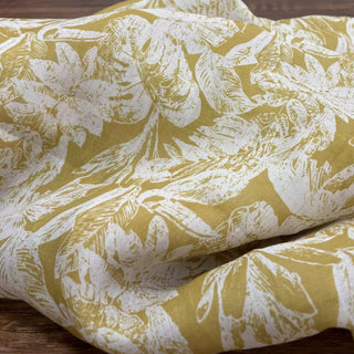 Japanese Artisan Independent Designer Floral Yellow Non-Stretch Ramie Plain Woven DS11642