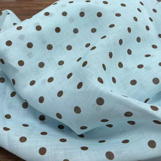 Japanese Artisan Independent Designer Polka Dot Blue Non-Stretch Ramie Plain Woven DS11643