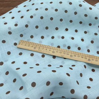 Japanese Artisan Independent Designer Polka Dot Blue Non-Stretch Ramie Plain Woven DS11643