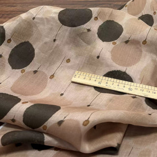 Japanese Artisan Independent Designer Geometric Brown Non-Stretch Ramie Plain Woven DS11644