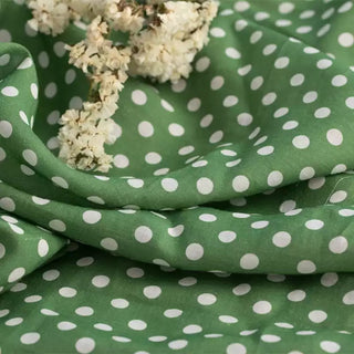 Japanese Artisan Independent Designer Polka Dot Green Non-Stretch Ramie Plain Woven DS11649
