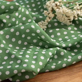 Japanese Artisan Independent Designer Polka Dot Green Non-Stretch Ramie Plain Woven DS11649