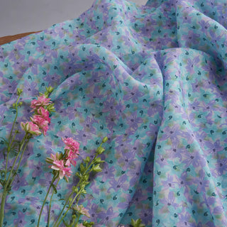 Japanese Artisan Independent Designer Floral Purple Non-Stretch Ramie Plain Woven DS11652
