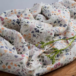Japanese Artisan Independent Designer Floral Off-White Non-Stretch Ramie Plain Woven DS11653