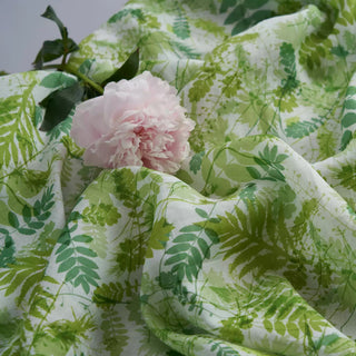 Japanese Artisan Independent Designer Botanical Green Non-Stretch Ramie Plain Woven DS11654