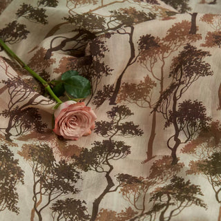 Japanese Artisan Independent Designer Botanical Brown Non-Stretch Ramie Plain Woven DS11656