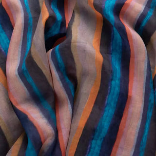Japanese Artisan Independent Designer Stripes Multi Color Non-Stretch Ramie Plain Woven DS11659