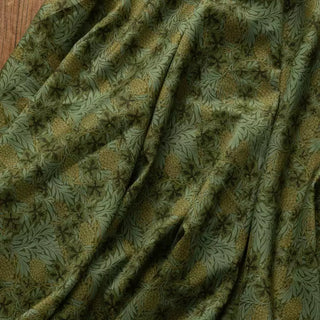 Japanese Artisan Independent Designer Botanical Green Non-Stretch Ramie Plain Woven DS11660