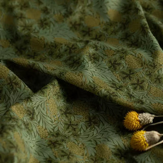 Japanese Artisan Independent Designer Botanical Green Non-Stretch Ramie Plain Woven DS11660