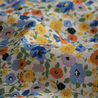 French Fashion Designer Floral Multi Color Non-Stretch Sand Washed Linen Plain Woven DS11663