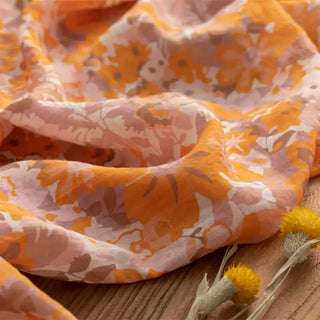 Japanese Artisan Independent Designer Floral Yellow Non-Stretch Ramie Plain Woven DS11664