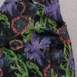 Japanese Artisan Independent Designer Floral Multi Color Non-Stretch Ramie Plain Woven DS11665
