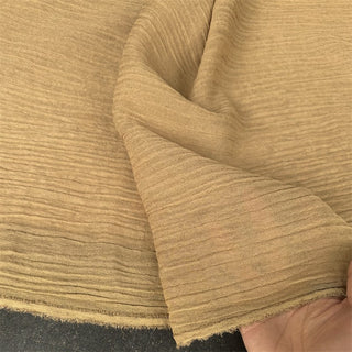 Yardblox Exclusive Made in Japan Luxury Designer Solid Camel Non-Stretch Triacetate Polyester Blended Crepon DS12420