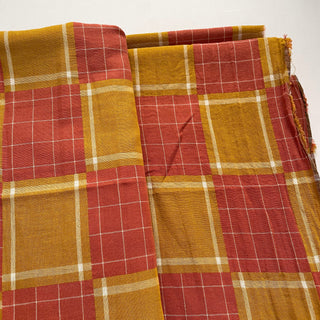 Korean Fashion Designer Plaid Orange Non-Stretch Cotton Double Gauze DS16515