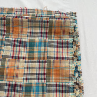 Korean Fashion Designer Plaid Multi Color Non-Stretch Cotton Double Gauze DS16517