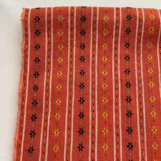 Japanese Fashion Designer Floral Orange Non-Stretch Cotton Double Gauze DS16519