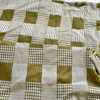 Korean Fashion Designer Plaid Green Non-Stretch Cotton Double Gauze DS16523