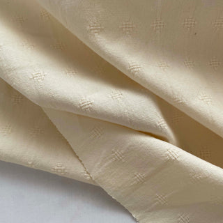 Korean Fashion Designer Solid Off-White Non-Stretch Cotton Dobby Jacquard DS16524