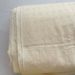 Korean Fashion Designer Solid Off-White Non-Stretch Cotton Dobby Jacquard DS16524