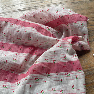 Korean Fashion Designer Fruits and Vegetables Red Non-Stretch Crinkled Cotton Plain Woven DS16526