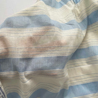 Korean Fashion Designer Stripes Blue Non-Stretch Crinkled Cotton Plain Woven DS16528