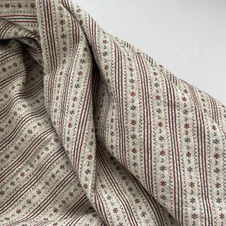 Korean Fashion Designer Stripes Brown Non-Stretch Organic Cotton Dobby Jacquard DS16532