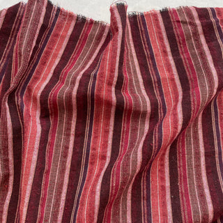 Korean Fashion Designer Stripes Red Non-Stretch Cotton Dobby Jacquard DS16533